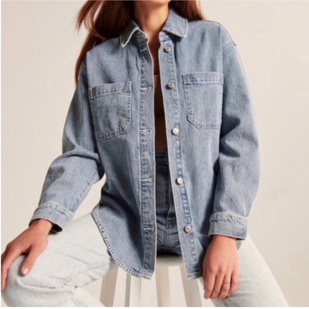 Abercrombie & Fitch Denim Shirt Jacket NWT XXS